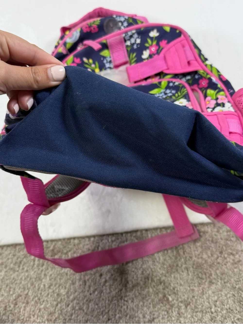 Pottery Barn Kids Floral Backpack with Pink Accents - Charlotte